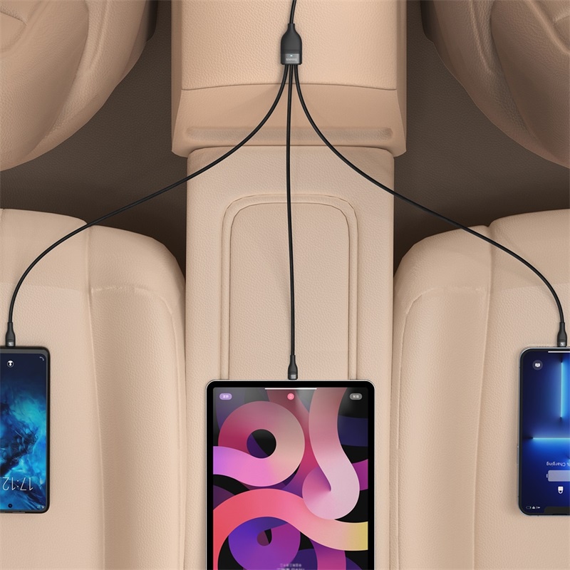 Dây Cáp Sạc Nhanh Baseus 3 Trong 1 PD 100W Cho iPhone 12 Pro Max Samsung Xiaomi Huawei