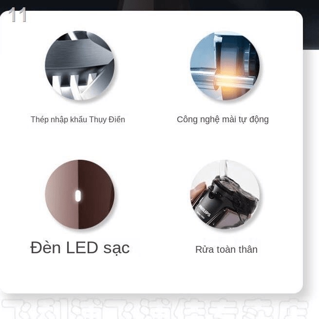 Máy cạo râu cao cấp Philips series 1000 S1060, 3 lưỡi tự mài, cạo khô và cạo ướt - Hàng chính hãng
