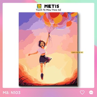 Tranh Tô Màu Theo Số METIS Nàng Thơ Mộng Mơ Đáng Yêu Dễ Tô - Màu Chuẩn N103