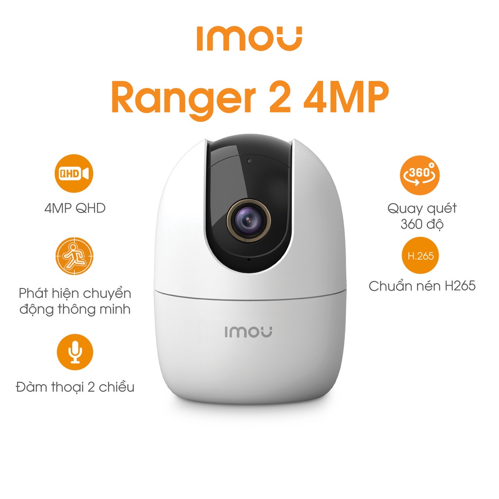 Camera wifi không dây imou A42P 4MP trong nhà rõ nét đàm thoại 2 chiều xoay 360 có hồng ngoại ban đêm