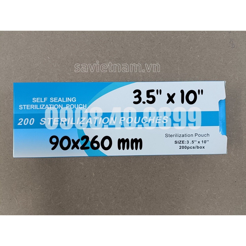 Hộp 200 Túi Hấp Tiệt Trùng Đóng Gói Sẵn - Túi Đóng Gói Vô Trùng Y Tế Dán Sẵn