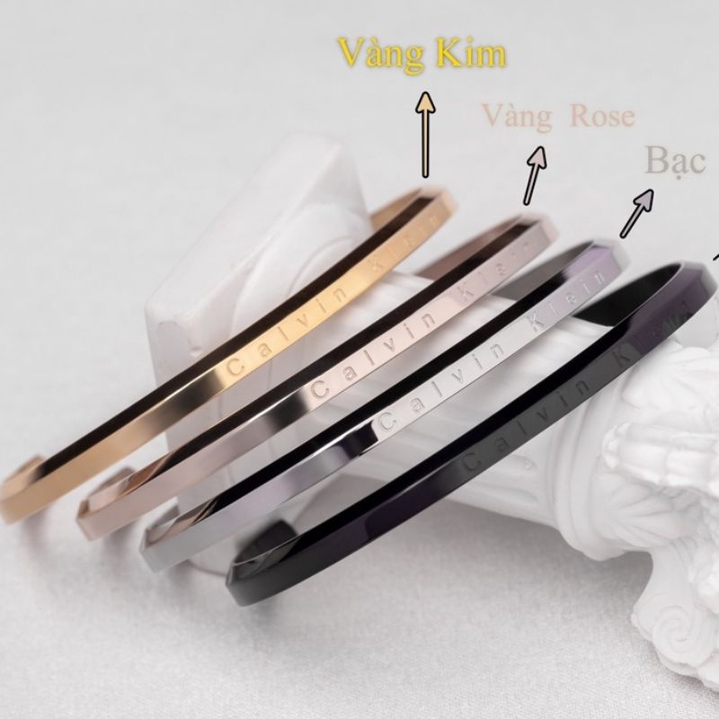 Vòng tay titan CK lắc tay cuff kiểu chữ C thời trang teen nam nữ đeo đều đẹp- DIHATASHOP