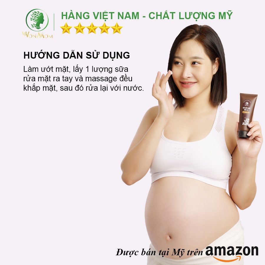 [ Giảm 35K - Đơn 339K ] Sữa Rửa Mặt Hữu Cơ Ngăn Ngừa Mụn, Trắng Da Wonmom 70g