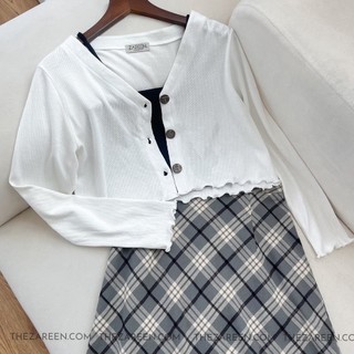 Zareen | áo cardigan trắng basic zareen car05