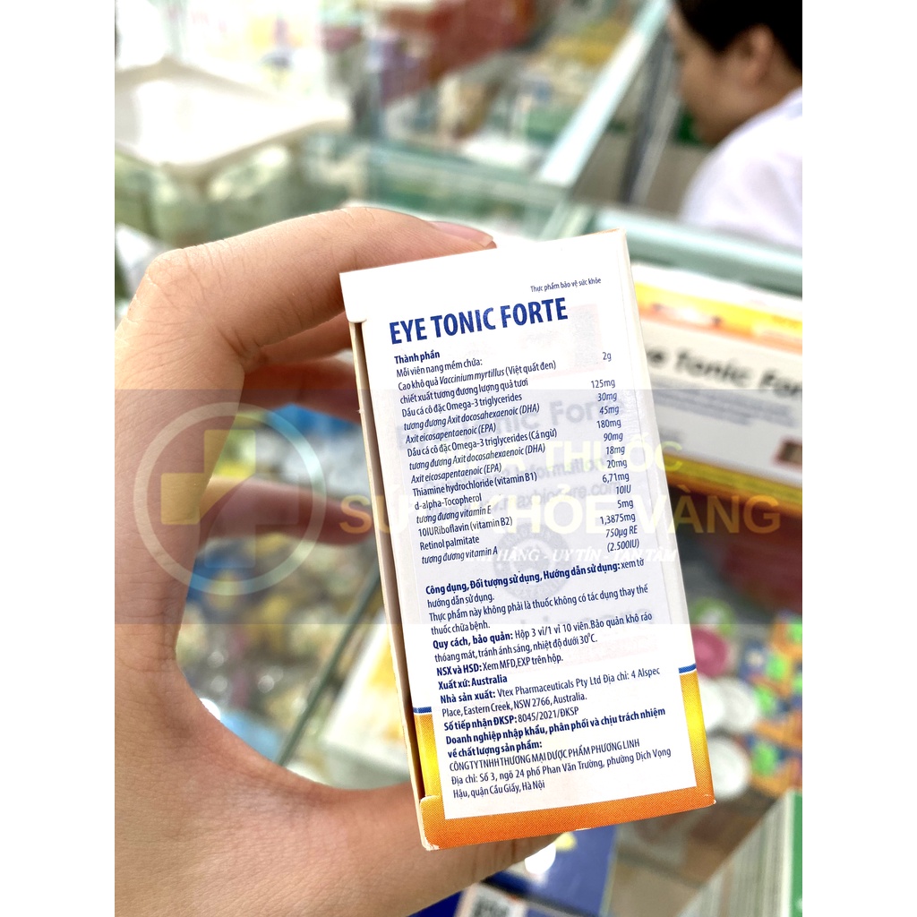 Eye Tonic Forte - Viên Uống Bổ Mắt, Giúp Mắt Sáng Khỏe, Giảm Mỏi Mắt, Thực Phẩm Bảo Vệ Sức Khỏe