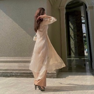 Áo dài chất tơ mềm - phong cách nàng thơ - chất vải tơ bay nhẹ - giá sỉ