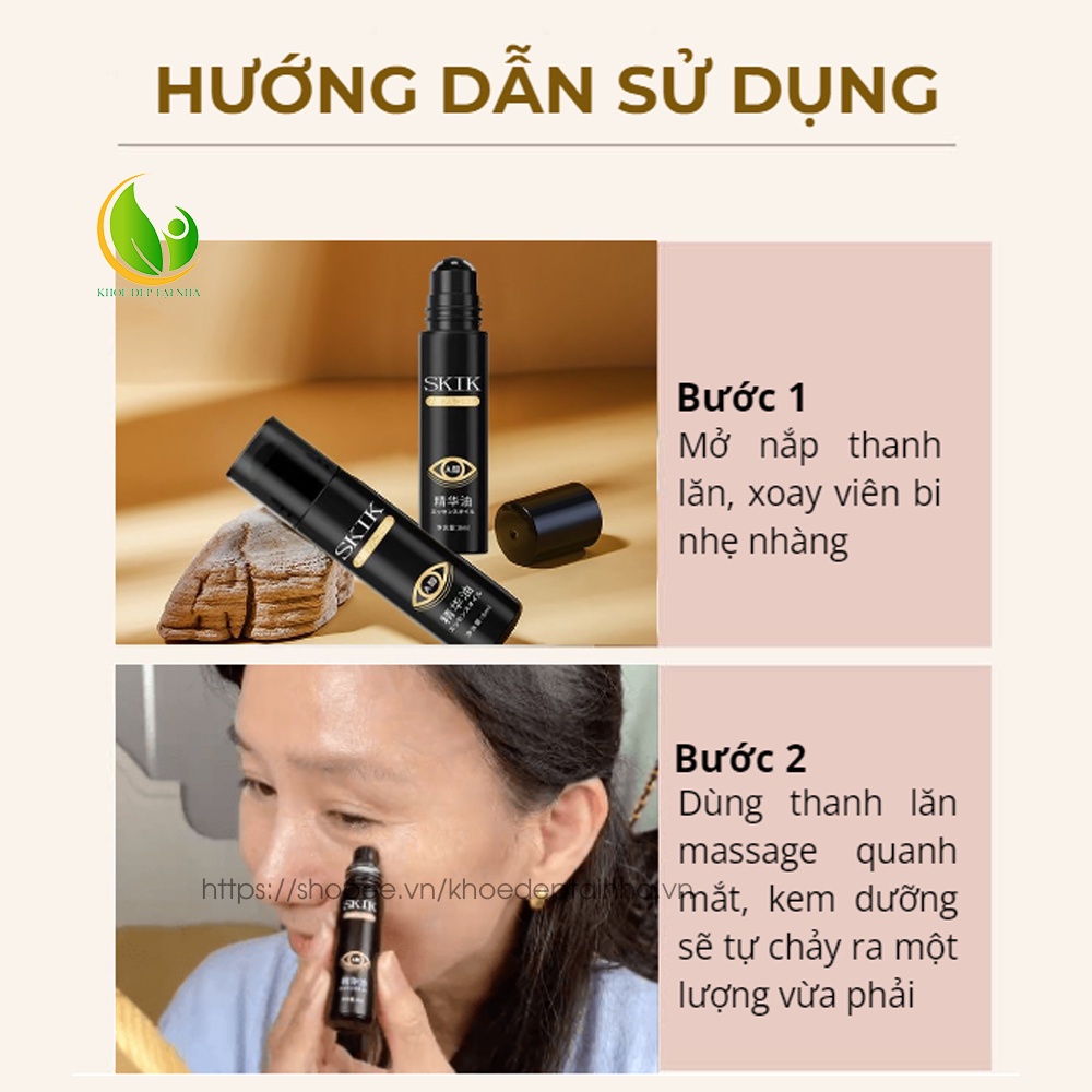 Thanh lăn tan bọng mắt SKIK - Giảm thâm quầng mắt, đánh tan bọng mắt, dưỡng da vùng mắt, giảm nếp nhăn, chân chim