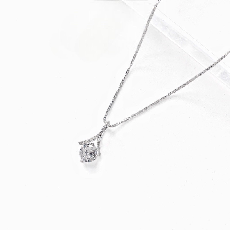 Dây chuyền nữ bạc ta mặt đính đá sáng bóng - Kahu Shop