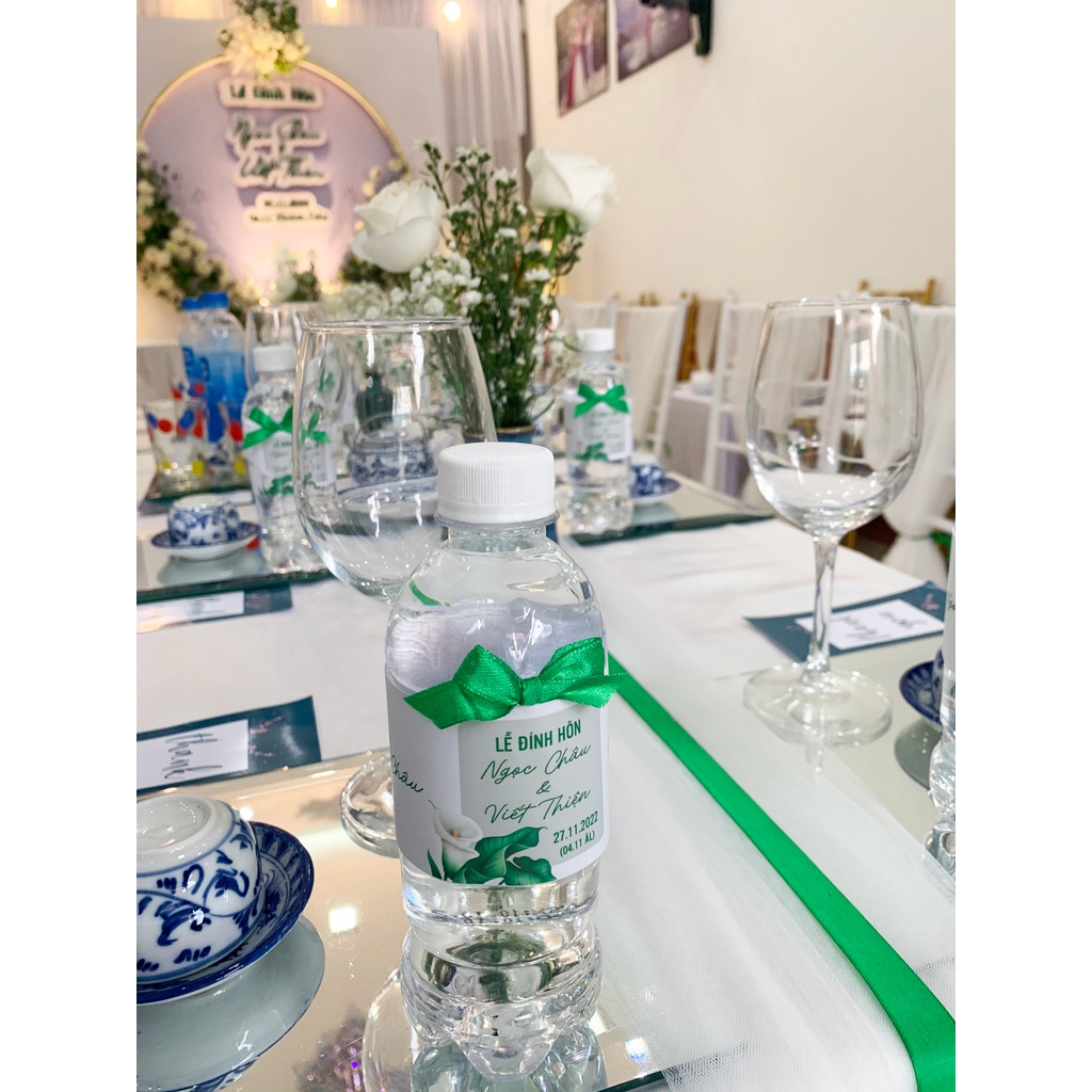 Tem nhãn dán nước suối trang trí - KT: 20cm x 5cm