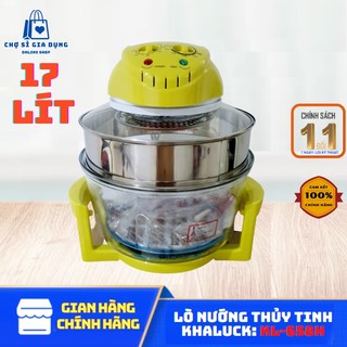 Lò nướng thủy tinh đa năng 17 lít khaluck kl-658h, công suất 1300w, nấu nướng rã đông nhanh