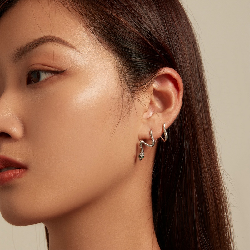 BAMOER Nhẫn Bạc 925 HìNh RắN ThờI Trang Cho Nữ