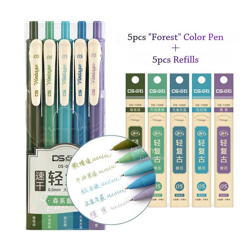 Bút Mực Gel 0.5mm 20 Màu Phong Cách Vintage