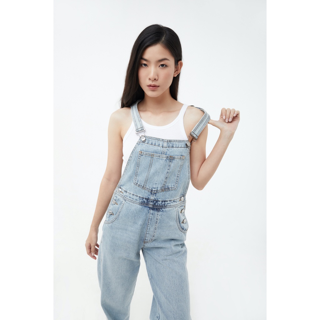 TheBlueTshirt - Quần Yếm Jeans Nữ Màu Xanh Nhạt - The Original Denim Overalls - Painter Vintage Wash