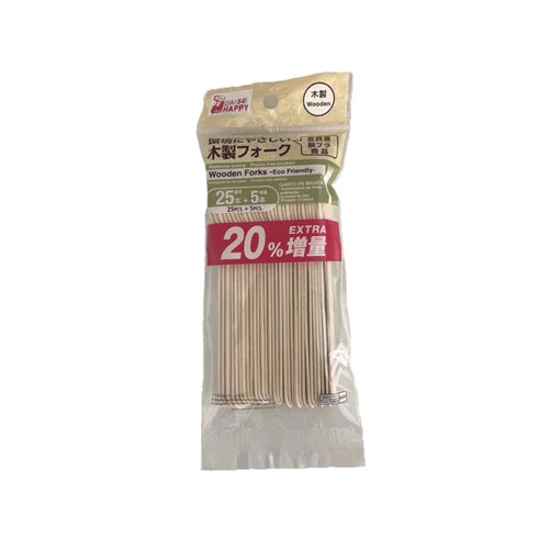 Daiso Nĩa gỗ 2.8x0.5x15.7cm Wooden Forks (25 Pieces + 5 Pieces)