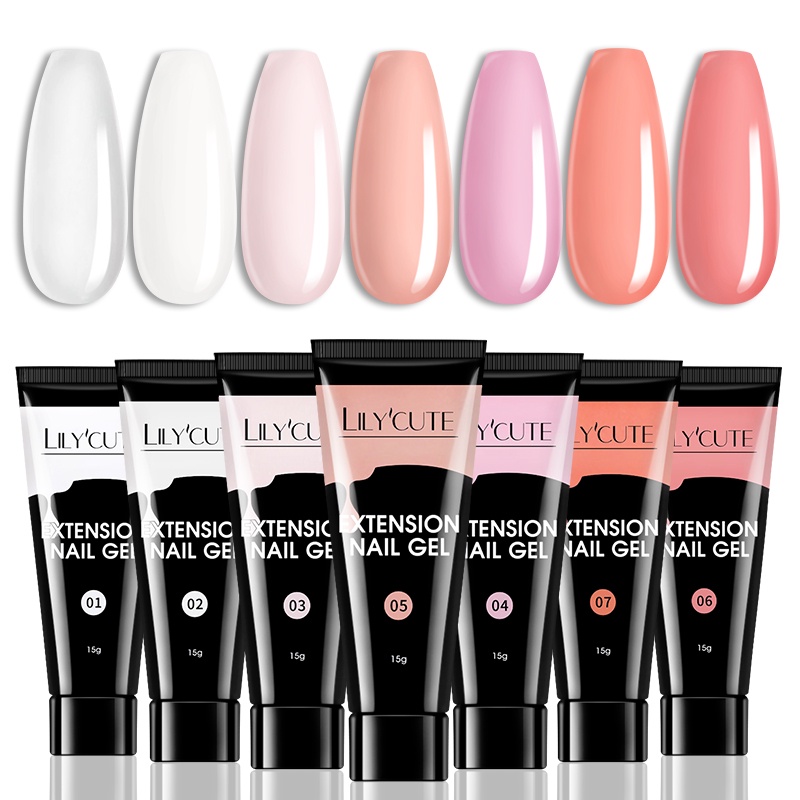 Bộ Gel Nối Dài Móng Tay 15ml Màu Trắng Trong Suốt Chuyên Dụng