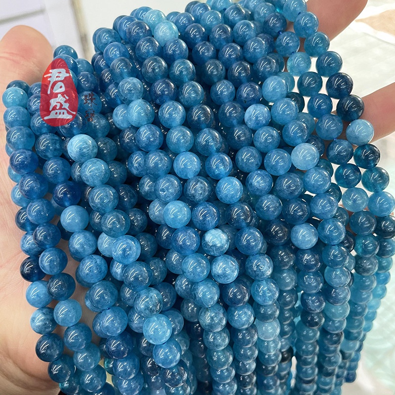 Chuỗi Hạt Đá Apatite Màu Xanh Dương Dùng Làm Trang Sức diy