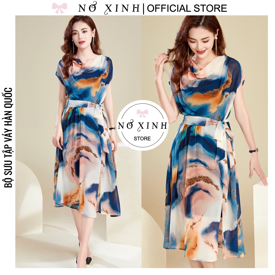 Đầm Dự Tiệc Sang Trọng Cổ Đỗ Xẻ Đùi Cao Cấp Size M-L-XL-XXL