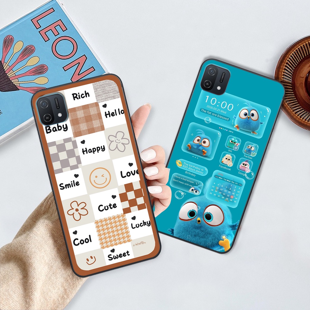 Ốp Oppo A16k in hình gấu vịt caro nhiều màu sắc ngộ nghĩnh dễ thương