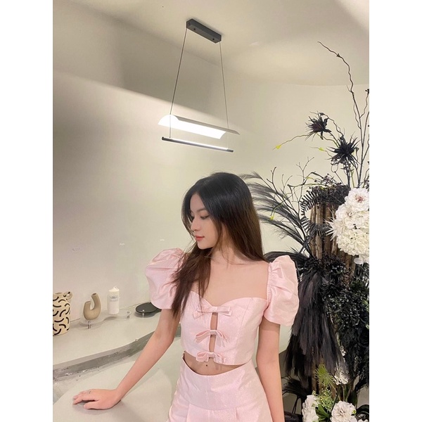 ÁO CROPTOP NƠ NGỰC TAY PHỒNG - 10ORDER