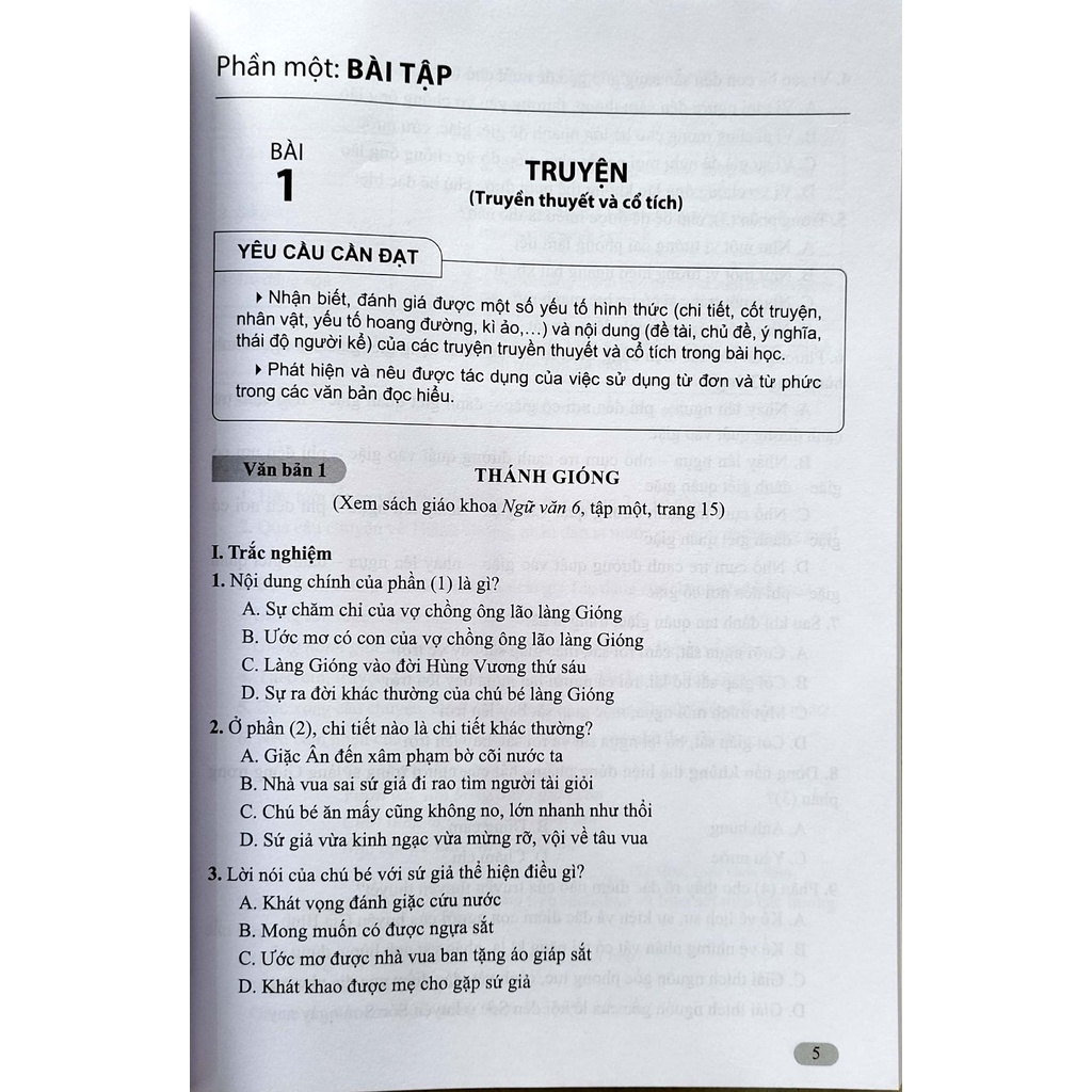 Sách - Bài tập đọc hiểu Ngữ văn 6 - Cánh Diều