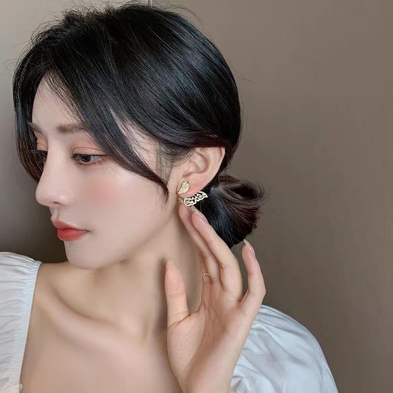 Bông Tai Hai Lớp Hình Bướm Đính Đá zircon Ngọc Trai Thời Trang Thu Đông 2022 Mới Phong Cách retro niche