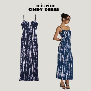 Váy Cindy Maxi Dress Mia Ritta V1037Bl váy maxi 2 dây thun mềm co giãn ôm sát xanh loang