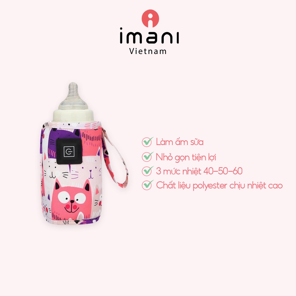 Đai làm ấm sữa IMANI đai hâm sữa cầm tay nhỏ gọn, tiện lợi