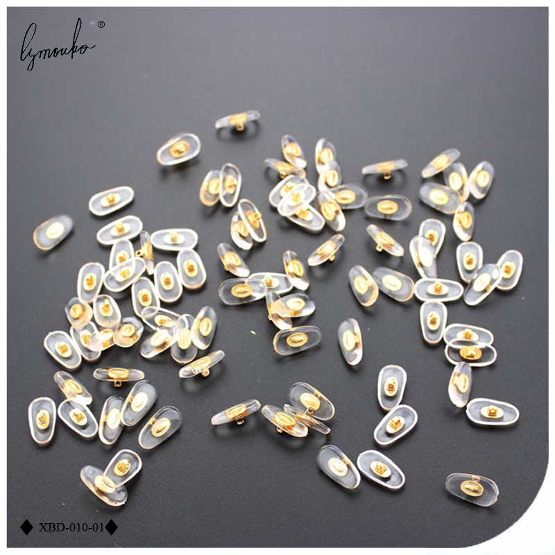 Set 10 Cặp Đệm Mũi Bằng Silicone PVC Chống Trượt Màu Vàng / Bạc Thoải Mái Cho Mắt Kính