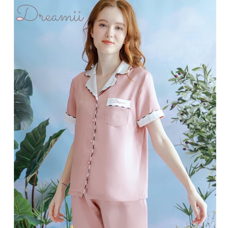 [DREAMII] Bộ ngủ phối cổ nữ Saint set cộc tay