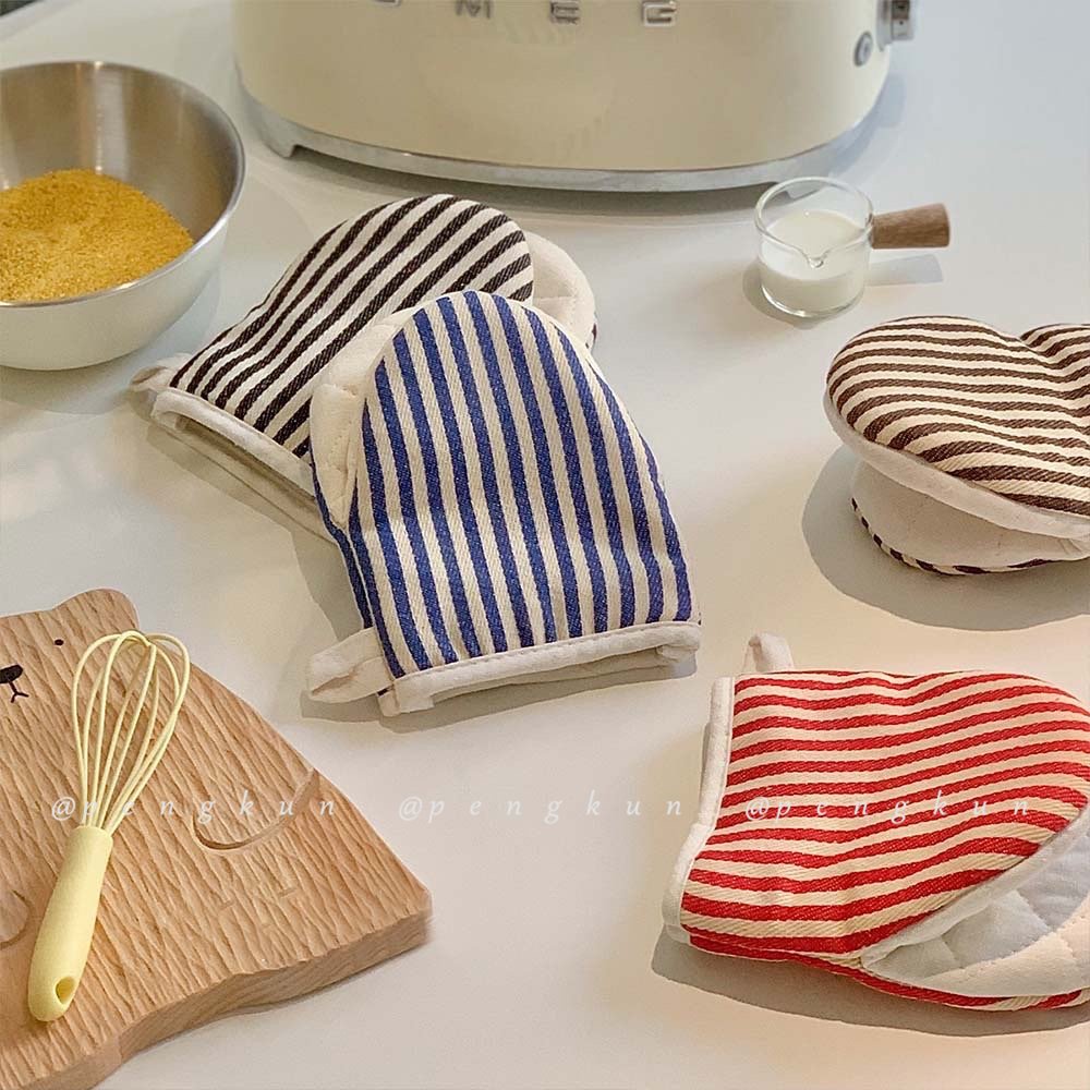 Găng Tay cotton Lanh Dày Dặn Cách Nhiệt Chống Bỏng Phong Cách Nhật Bản Tiện Dụng Cho Gia Đình