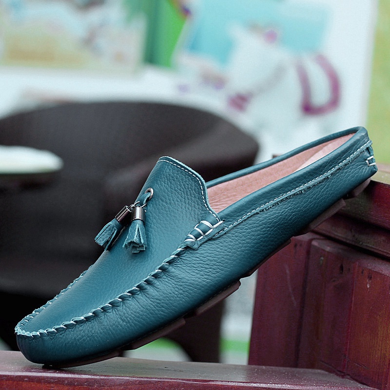 Giày Lười Da Nam Sục Nam Hè Thoáng Khí Mát Chân Da Bò Mềm Êm Chân FSGD16