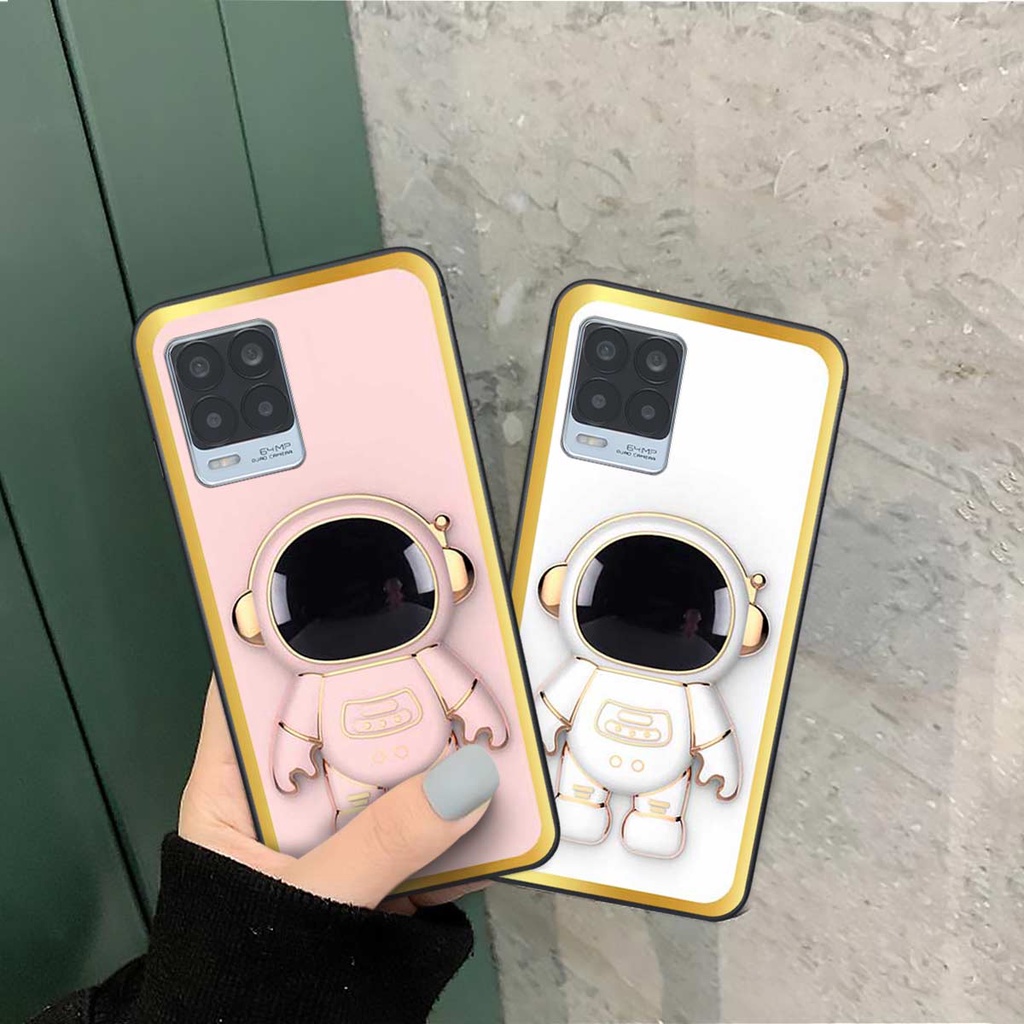 Ốp lưng Realme 8 in hình hiệu ứng 3D phi hành gia robot đáng yêu, ốp rẻ đẹp