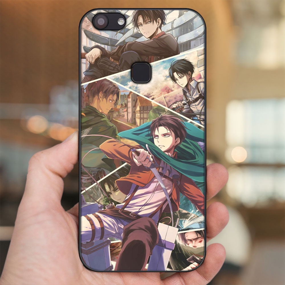 Ốp lưng Vivo V7, V7 Plus viền đen in hình Levi Ackerman Attack On Titan