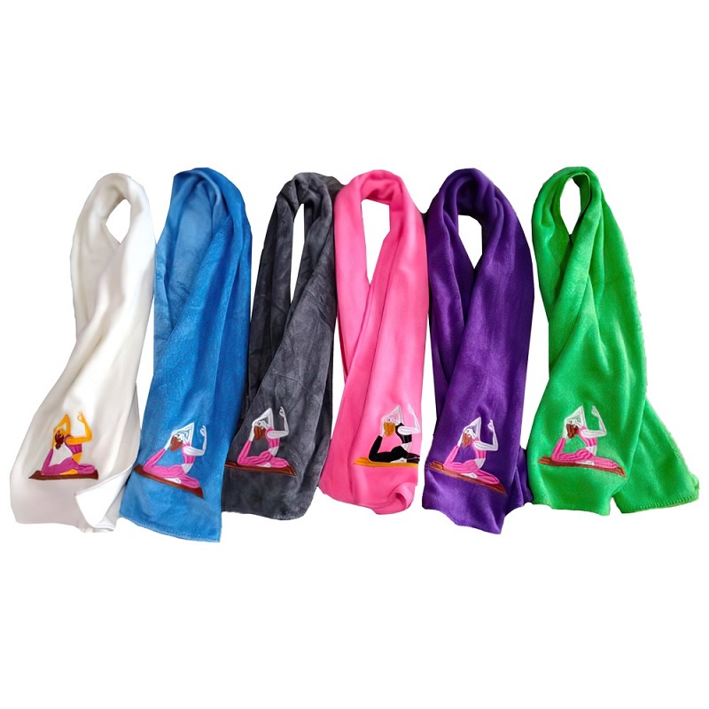 Khăn lau mồ hôi tập Yoga , kích thước 110cm x 25cm khăn thêu vải cotton cao cấp pha nhung mềm mại thấm hút mồ hôi