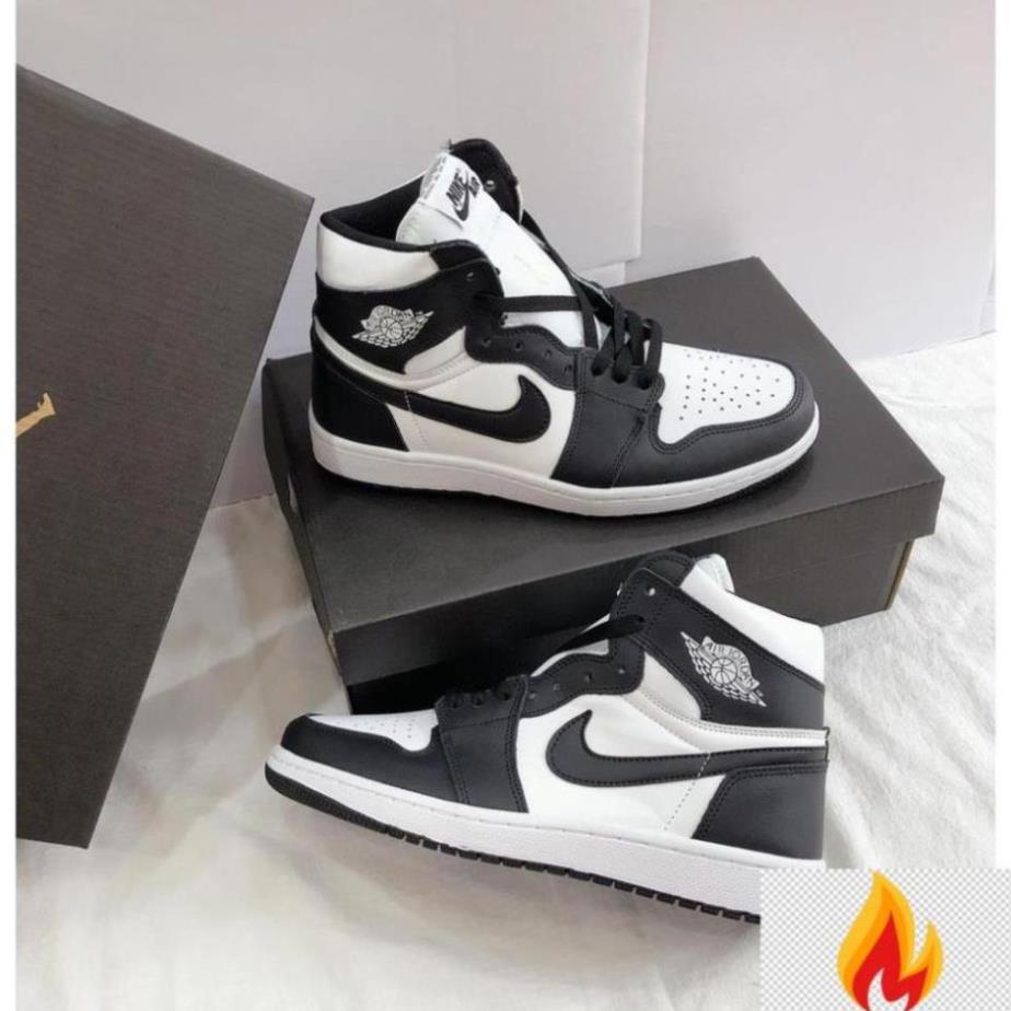 🇦🇮 Giày Sneaker Nam Nữ Đen Trắng, Giày Nike Air Jordan 1 JD1 Panda High Cổ Cao Bản Da Xịn H9 -KG()1 💜 h
