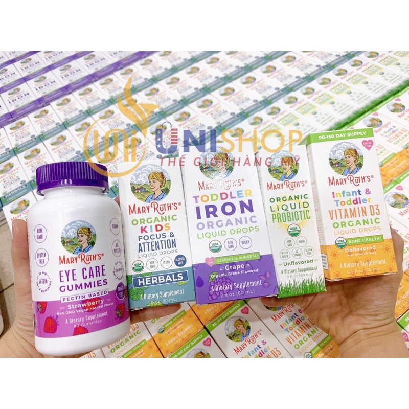 Sắt hữu cơ Mary ruth's Toodler Iron Organic Liquid Drops cho trẻ 1-3 tuổi 60ml