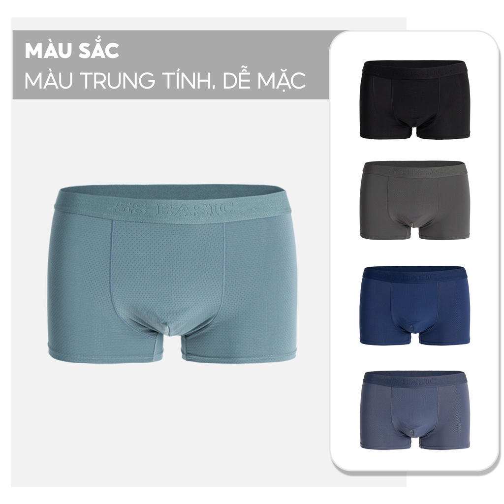 Combo 3 Quần Lót Nam Boxer 5S, Chất Liệu Cao Cấp,Thiết Kế Thông Hơi Thoáng Khí Đặc Biệt, Kháng Khuẩn,Thấm Hút (BOX22002)