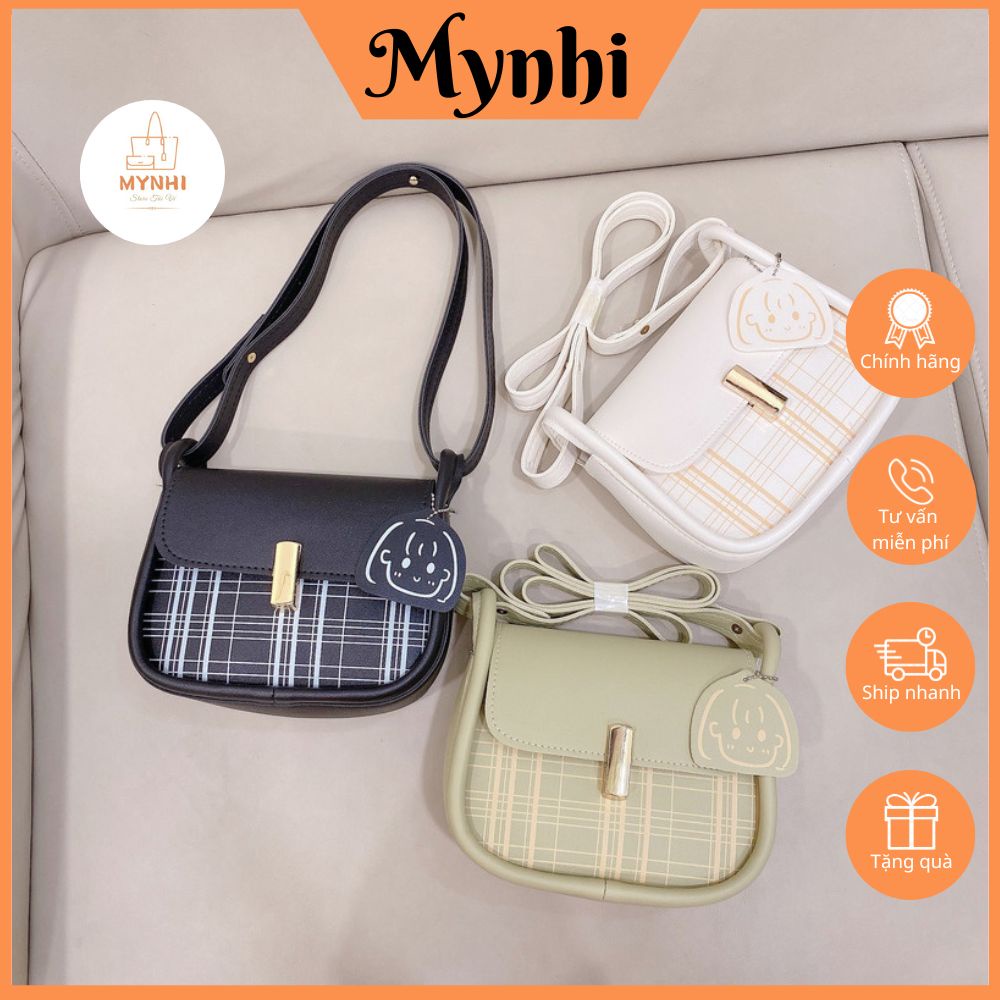 Túi đeo chéo túi xách nữ họa tiết kẻ sọc chất da cao cấp SMN441