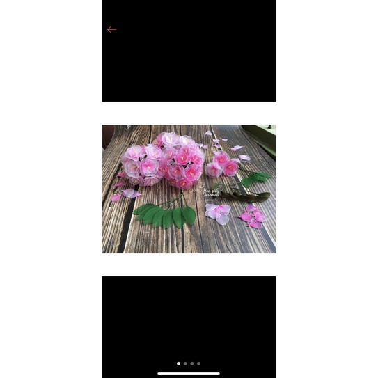 Lá hoa đào / hoa mai vải voan ( set 20 lá)