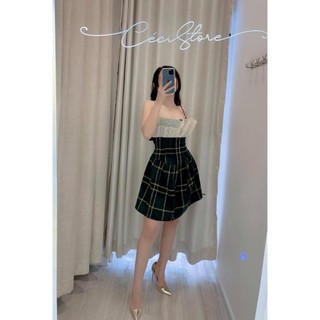 Đầm bố hai dây phối voan ở ngực, Céci Store.
