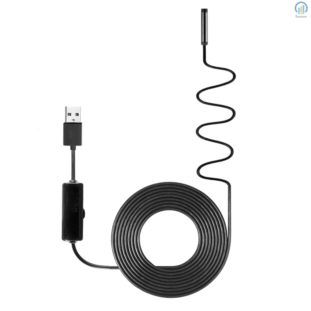 Camera Nội Soi Công Nghiệp Tích Hợp 8 Đèn Led 8mm IP67 Chống Thấm Nước Kết Nối USB Dây Mềm Dài 5m