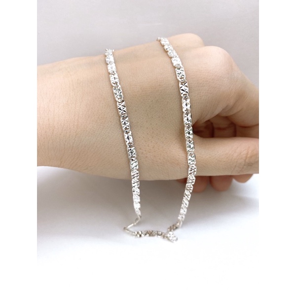 Dây chuyền nam bản dẹt khắc máy -DCN002 - Bạc ta 950 nguyên chất