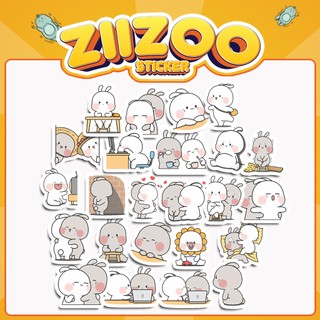 Set 24 Sticker Thỏ Cặp Đôi Cute, hình dán trang trí bình nước, điện thoại, laptop, mũ bảo hiểm, sticker làm quà tặng