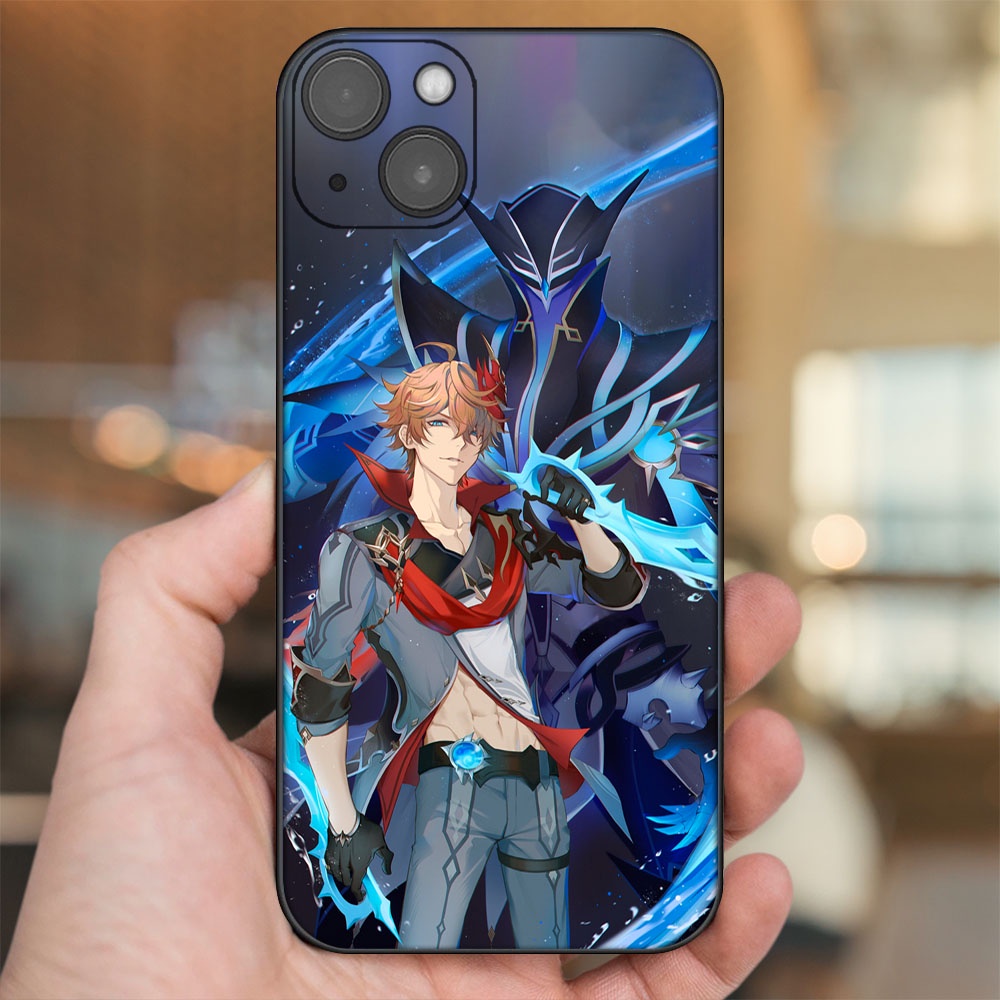 Ốp lưng iPhone 14 Plus dẻo đen cạnh vuông in hình Tartaglia Childe Genshin Impact