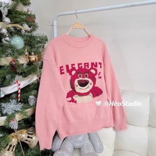 Áo Len Gấu Dâu Lotso Cute Hèo Studio (Ảnh Thật)