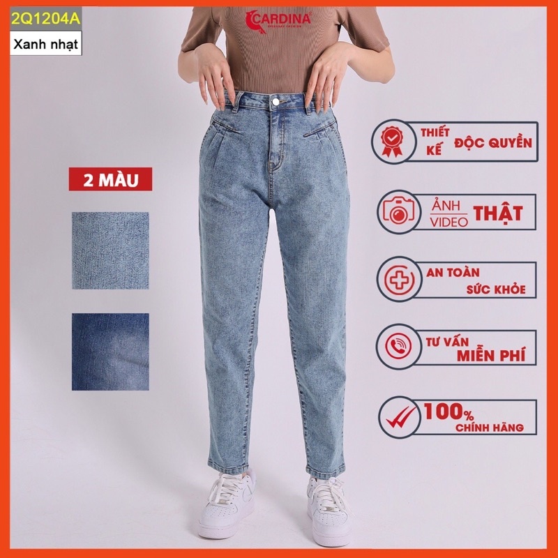 Quần jeans nữ CARDINA cao cấp dáng baggy cài khuy có khóa kéo dễ mix đồ 2Q12 (không kèm áo)