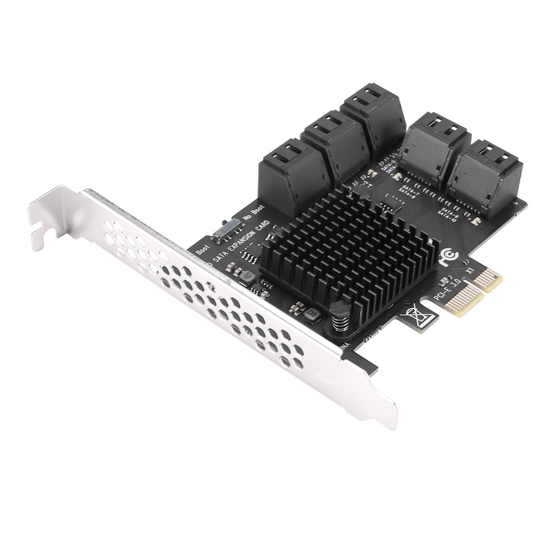 Card Mở Rộng 10 Cổng SATA 3.0 Sang PCIe X1 SATA 3 6G Kèm Tản Nhiệt Cho Windows