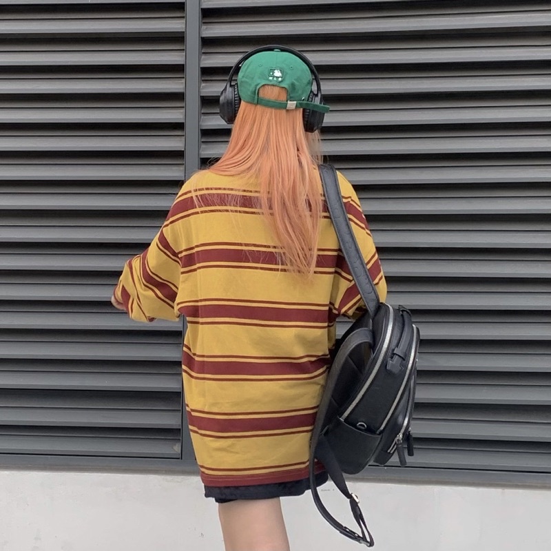 KIM - STRIPED POLO - Áo polo kẻ ngang dài tay