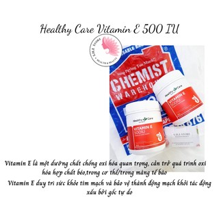 VIÊN UỐNG ĐẸP DA VITAMIN E HEALTHY CARE 200 VIÊN