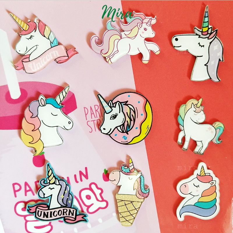 Ghim Cài Kỳ Lân,  Ngựa Pony Unicorn, Ngựa 1 Sừng Huy Hiệu Acrylic, Pin Cài Áo, Trâm Balo Đi Học Cực Cute MIRA-GC00547